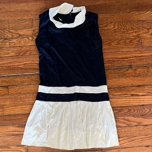 Stylish 1950s Navy and White Dress